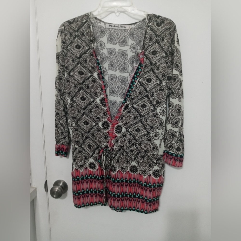 Michael Stars Floral Paisley Long Sleeve Button Up Romper XS